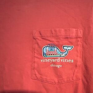 Vineyard Vines Salmon Pocket Tee Whale/Navy Pier Graphic